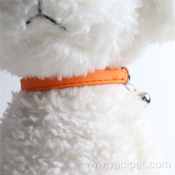 PU Cat Collar With Bells Elastic Candy Color